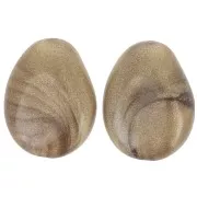 Cuenta de resina opaca irregular plana 22x17 mm - Bronce jaspeado x1