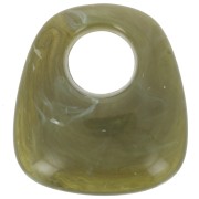 Colgante trapecio resina opaca 23x21 mm - Verde militar x1