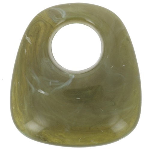 Colgante trapecio de resina opaca 23x21 mm - Verde militar jaspeado x1