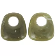 Colgante trapecio de resina opaca 23x21 mm - Verde militar jaspeado x1