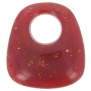 Colgante trapecio de resina opaca 23x21 mm Purpurina de cobre x1