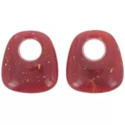 Colgante trapecio de resina opaca 23x21 mm Purpurina de cobre x1