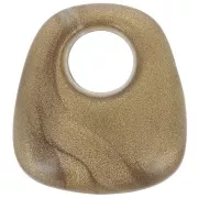 Colgante trapecio de resina opaca 23x21 mm - Bronce jaspeado x1