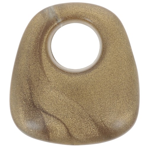 Colgante trapecio de resina opaca 23x21 mm - Bronce jaspeado x1