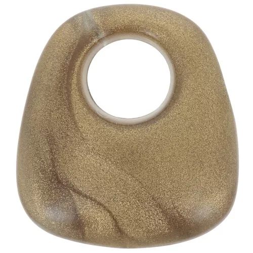 Colgante trapecio de resina opaca 23x21 mm - Bronce jaspeado x1