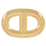 Entrepieza de malla marina 19,5x13 mm resina epoxi - Dorado con Oro fino - Gris purpurina