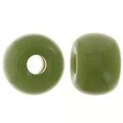 Cuentas - Perles rondelles gros trous 13x9 mm en résine opaque - Kaki x8 Perles rondelles gros trous 13x9 mm en résine opaque - Kaki x8