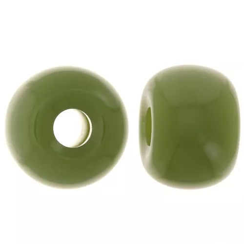 Cuenta arandela agujeros grandes 13x9 mm resina opaca - Caqui x8