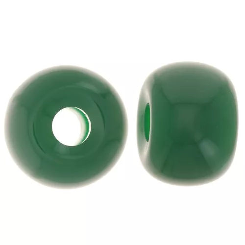 Cuenta arandela agujeros grandes 13x9 mm en resina opaca - Verde Esmeralda x8