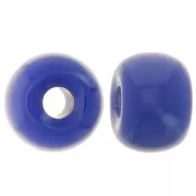 Cuenta arandela agujeros grandes 13x9 mm en resina opaca - Azul duro x8