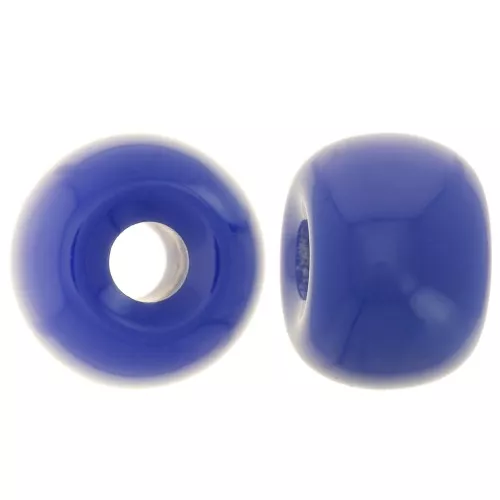 Cuenta arandela agujeros grandes 13x9 mm en resina opaca - Azul duro x8