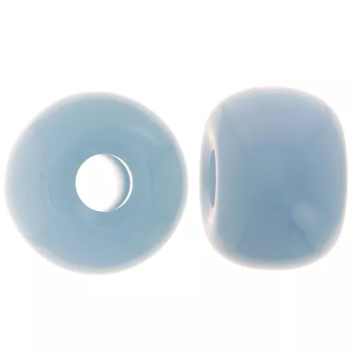 Cuenta arandela agujeros grandes 13x9 mm en resina opaca - Azul ahumado x8