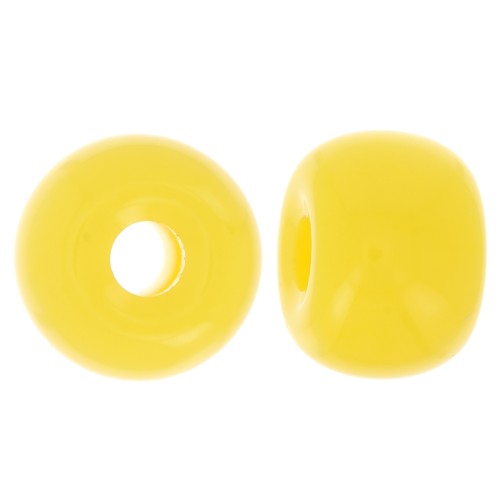 Cuenta arandela agujeros grandes 13x9 mm en resina opaca - Amarillo sol x8