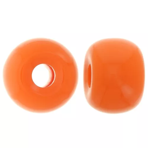 Cuenta arandela agujeros grandes 13x9 mm en resina opaca - Naranja x8