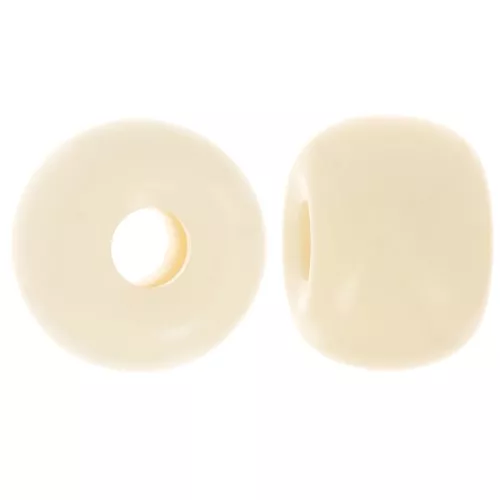 Cuenta arandela con agujeros grandes 13x9 mm en resina opaca - Marfil x8