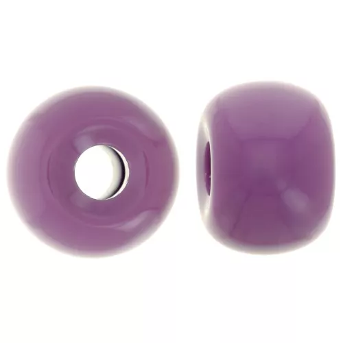Cuenta arandela agujeros grandes 13x9 mm en resina opaca - Malva oscuro x8