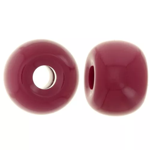 Cuenta arandela agujeros grandes 13x9 mm en resina opaca - Rojo carmín x8