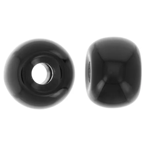 Cuenta arandela de resina opaca 13x9 mm agujero grande - Negra x8