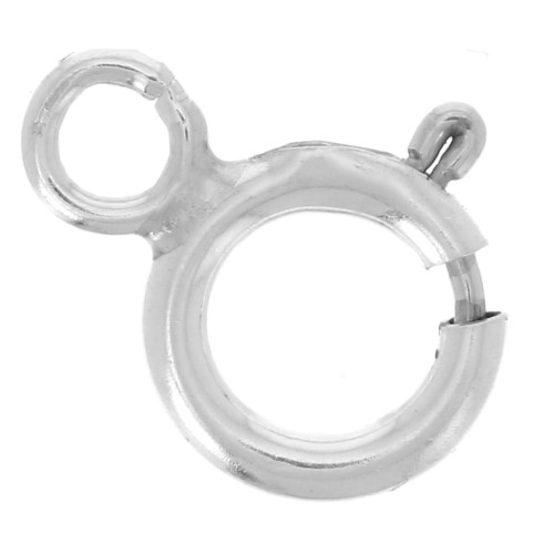 Cierre de resorte de 5 mm con anillo paralelo abierto - Plateado 925 x1