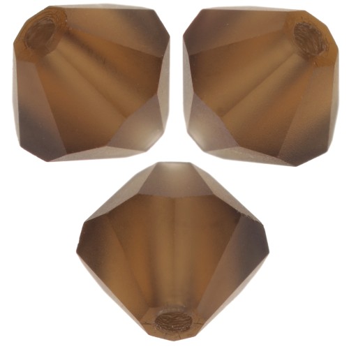 Preciosa cuenta rondelle - Cuenta 6 mm - Topacio ahumado mate x12