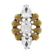 Colgante decorado cabujón 70x45 mm Crystal/Brown