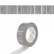 Masking Tape 15 mm Lineas Oblicuas Negras x10m