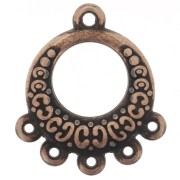 Colgante araña redondo 16 mm con 5 anillos - Cobre envejecido x1|raw }}