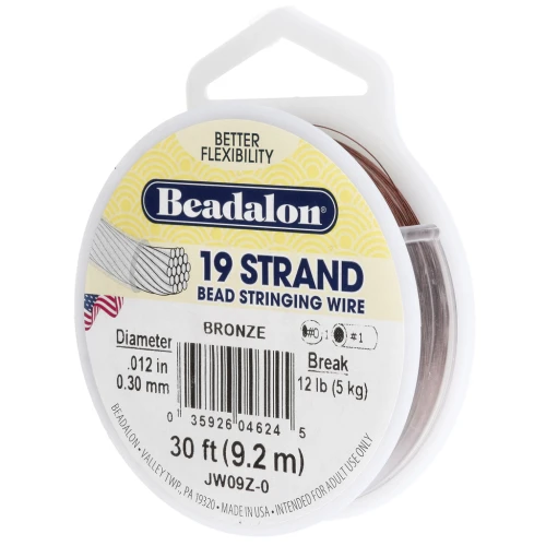 Hilos del hilo 19 hebras 0,30 mm - Beadalon - Bronce x9,2m