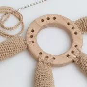 Anillo de madera multiagujeros 70 mm - Natural x1