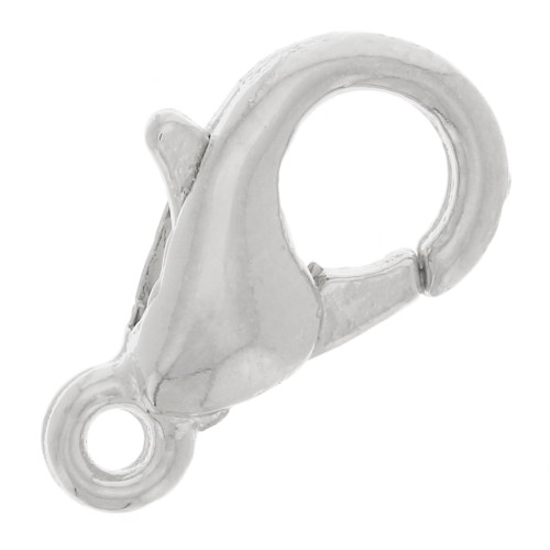 Cierre mosquetón 10 mm - Chapado Plateado Fino x1