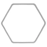 Anillas hexagonales para montar y tejer 25x28 mm - Plateado x25