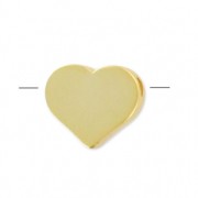 Cuenta en forma de corazón de 6,8 mm - Dorado con oro fino x1