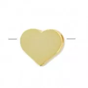 Cuenta en forma de corazón de 6,8 mm - Dorado con oro fino x1
