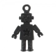 Dije de robot 18x12 mm - Satén negro x1|raw }}