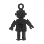 Dije de robot 18x12 mm - Satén negro x1