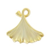 Dije ginkgo 18 mm Dorado con oro fino satinado x1|raw }}