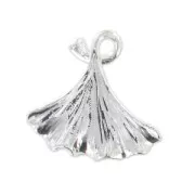 Dije ginkgo 18 mm chapado en plata fina