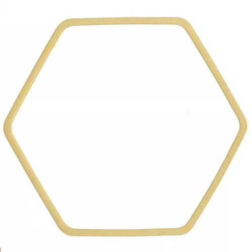 Anillas hexagonales para montar y tejer 30x33 mm - Dorado x25