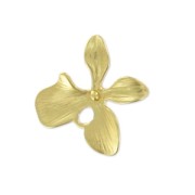 Dije flor 16 mm Dorado con oro fino satinado x1