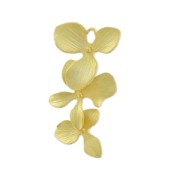 Colgante racimo de flores 32 mm Dorado con oro fino satinado