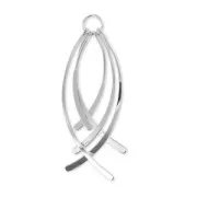 Colgante dijes curvadas 78 mm rodiado