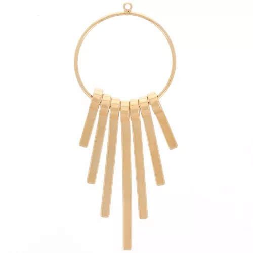 Colgante con flecos 80 mm Dorado con oro fino