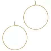 25 mm Pendientes de aro - Acero inoxidable 316L dorado x20