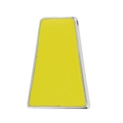 Colgante trapecio acrílico 46x31 mm plateado/Amarillo