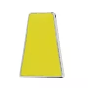 Colgante trapecio acrílico 46x31 mm plateado/Amarillo