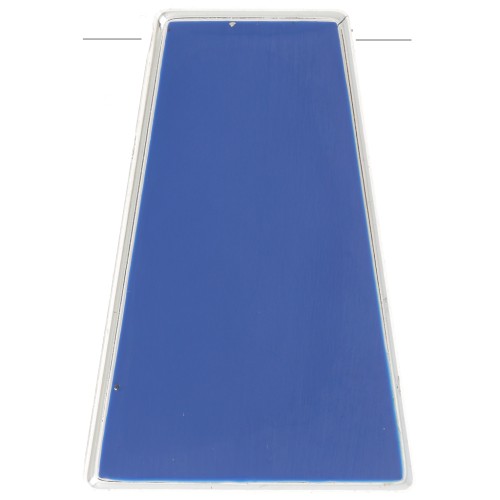 Colgante trapecio acrílico 46x31 mm plateado/Azul