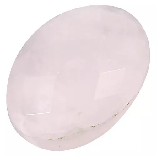 Cabujón ovalado facetté 14x10 mm Cuarzo Rosa