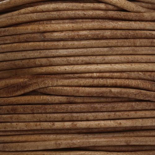 Cordón de cuero de 1,5 mm - Vintage marrón claro x 20 m