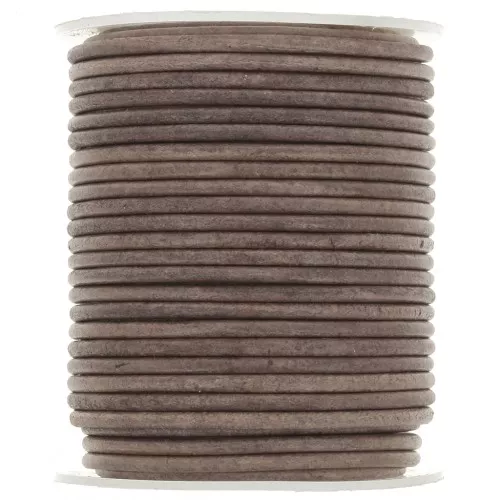 Cordón de cuero 2 mm - Vintage Marrón oscuro x20m