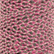 Cordón de algodón trenzado 3 mm - made in France - Multi rosa - Gris x1m